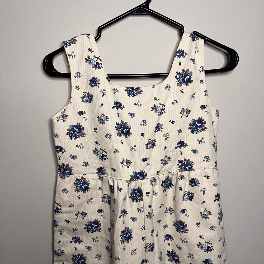 Handmade Floral Sleeveless Wide Leg Cropped Jumpsuit Small - Picture 3 of 9
